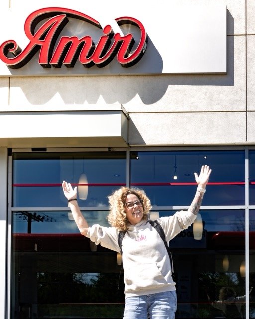 Amir food photography showing a falafel sandwich.